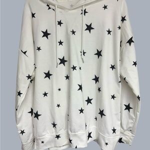 Old Navy White and Black Star Sweater